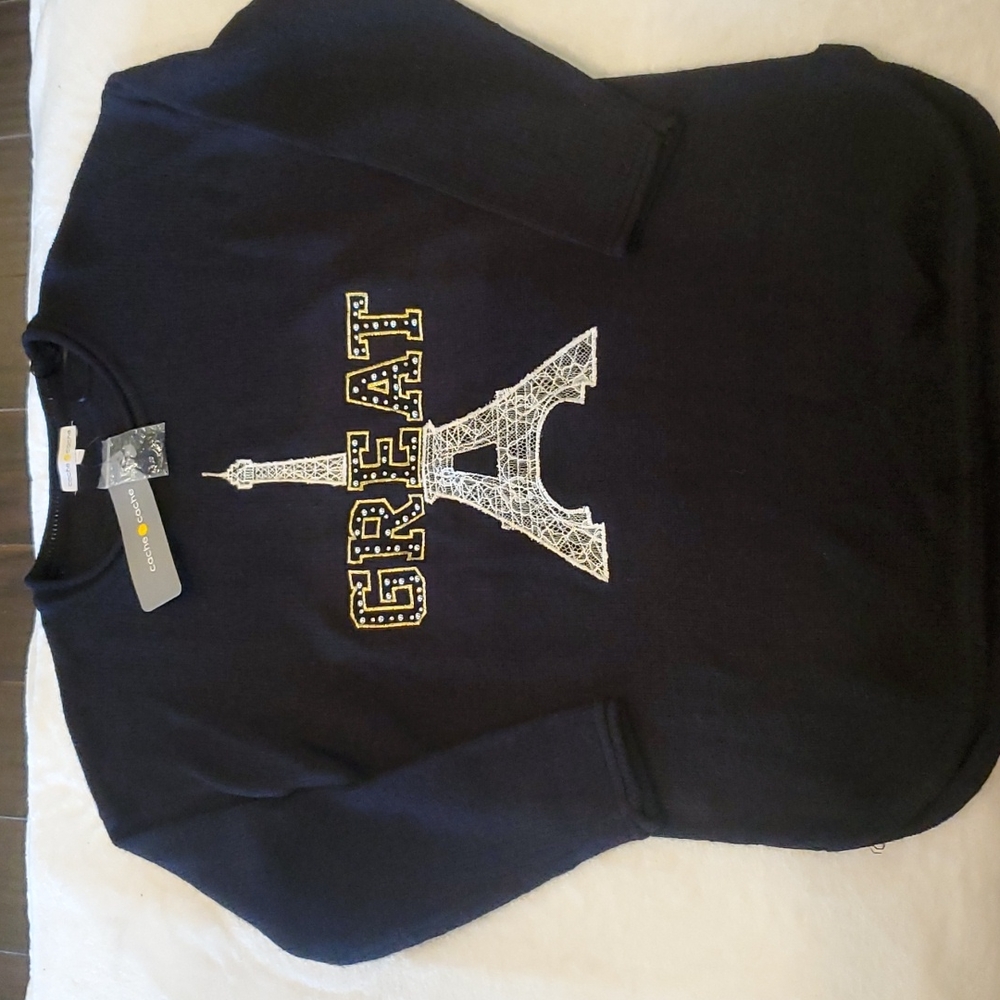 Cache Cache Black Tunic Sweater With Lace Embroid… - image 6